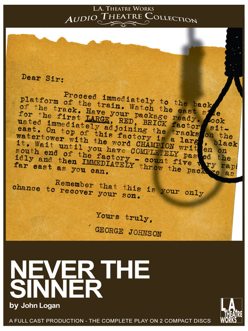 Title details for Never the Sinner by John Logan - Wait list